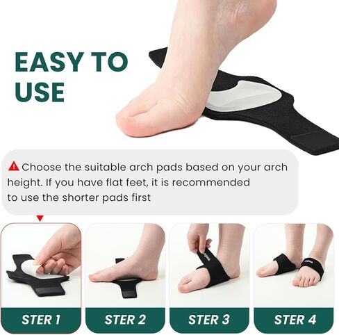 Arch Support Inserts for Men & Women - Welnove 6mm & 10mm Adjustable Heights Arch Pads - Non-Slip Arch Braces Bands for Plantar Fasciitis Relief - Gel Insole Pad for Flat Feet, High & Fallen Archs in Saudi Arabia