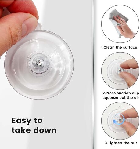 Daily Treasures 15pcs 45mm Screw in Suction Cups,Strong Suction Cups with Nuts,Small Suction Pads with Ear,Reusable Sucker,Clear Suction Cups for Glass Mirror Camping Caravan Decor in Saudi Arabia