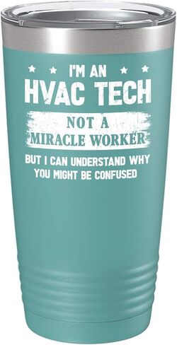 هدية بهلوان بتقنية HVAC - كوب شاي قهوة أسود معزول بسعة 20 أونصة، مضحك وليس معجزة in Kuwait