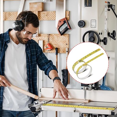 2 Pcs Steel Self-Adhesive Measuring Tape, Imperial & Metric Tape Measure Sticker Ruler Left to Right and Right to Left Stick on Tapes Measures 1/2 Inch Peel Stick Tapes Measure for Saw Drafting 39Inch in Saudi Arabia
