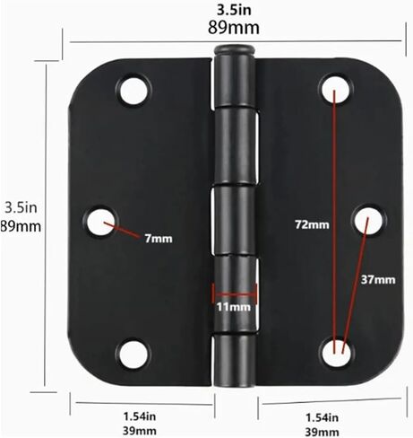 Door Hinges 3.5inch Heavy Duty Metal 270 Degree Folding 6Pcs in Saudi Arabia