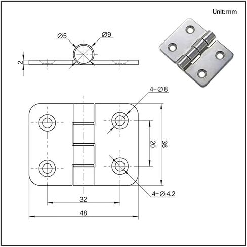 Stainless Steel Shaped Thickened Hinge Flat Open Hinge 1Pcs in Saudi Arabia