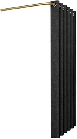 Wall-Mounted L-Shaped Dressing roomWith Roman Blind kit Space-savingPrivacy Fitting Room Easy to Instal Dressing Room(Black,90x90x200cm) in Saudi Arabia