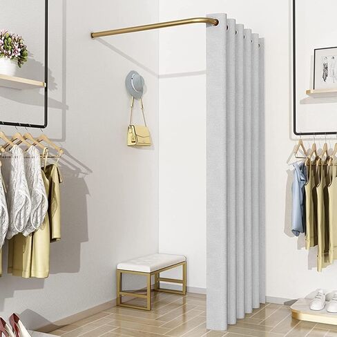 Wall-Mounted L-Shaped Dressing roomWith Roman Blind kit Space-savingPrivacy Fitting Room Easy to Instal Dressing Room(Pink,80x80x200cm) in Saudi Arabia