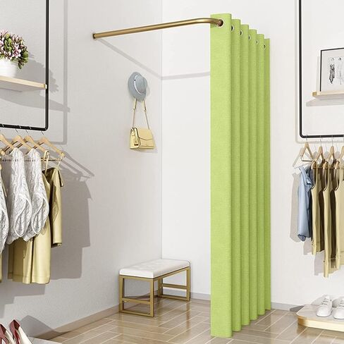 Wall-Mounted L-Shaped Dressing roomWith Roman Blind kit Space-savingPrivacy Fitting Room Easy to Instal Dressing Room(Green,120x120x200cm) in Saudi Arabia