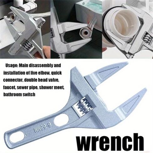 Mini Adjustable Bathroom Adjustable Wrench Strong Clamping Large Open End Multifunctional Aluminum Spanner Bathroom Repair Tool in Saudi Arabia