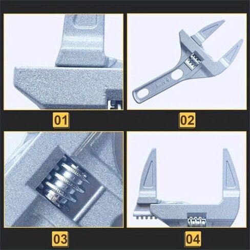 Mini Adjustable Bathroom Adjustable Wrench Strong Clamping Large Open End Multifunctional Aluminum Spanner Bathroom Repair Tool in Saudi Arabia