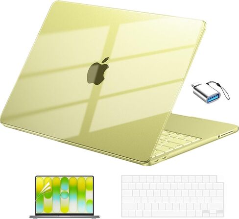EooCoo for MacBook Neo Case 13 inch 2026 Model A3404 with A18 Pro Chip, Scratch Resistant Protective Hard Shell Case & Keyboard Cover & Screen Film & Type C, Crystal Clear in Saudi Arabia