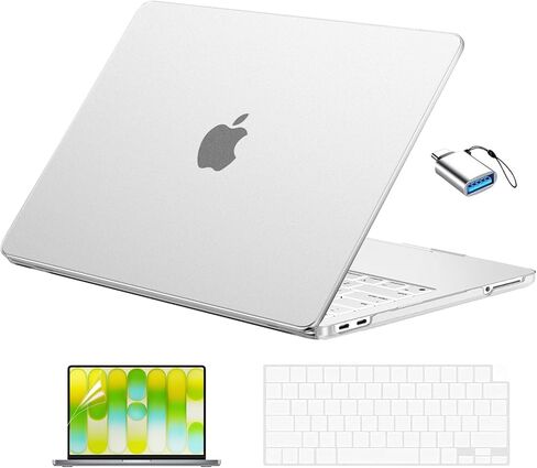 EooCoo for MacBook Neo Case 13 inch 2026 Model A3404 with A18 Pro Chip, Scratch Resistant Protective Hard Shell Case & Keyboard Cover & Screen Film & Type C, Crystal Clear in Saudi Arabia