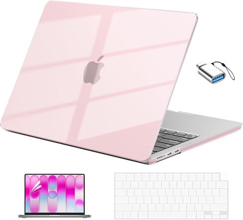EooCoo for MacBook Neo Case 13 inch 2026 Model A3404 with A18 Pro Chip, Scratch Resistant Protective Hard Shell Case & Keyboard Cover & Screen Film & Type C, Crystal Clear in Saudi Arabia