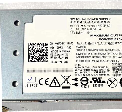 ل R710 مصدر الطاقة 870 واط N870P-S0 NPS-885AB A YFG1C 7NVX8 12 فولت 71A in Kuwait