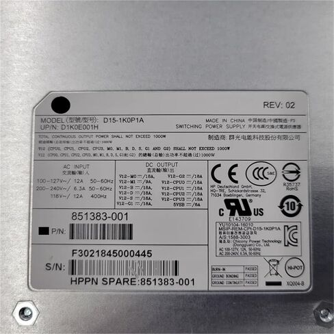 1 قطعة PSU ل Z4 Z6 G4 1000 واط تحويل التيار الكهربائي D15-1K0P1A 851383-001 in Kuwait