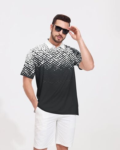 Mens Golf Polo Shirts Short Sleeve Moisture Wicking Dry Fit Performance Stretch Collared Golf Shirt for Men in Saudi Arabia