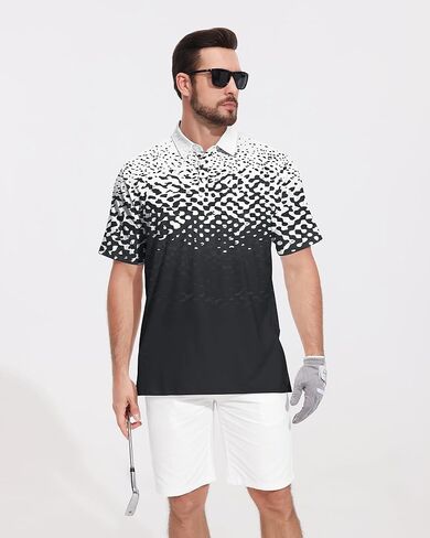 Mens Golf Polo Shirts Short Sleeve Moisture Wicking Dry Fit Performance Stretch Collared Golf Shirt for Men in Saudi Arabia