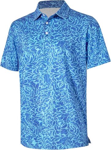 Mens Golf Polo Shirts Short Sleeve Moisture Wicking Dry Fit Performance Stretch Collared Golf Shirt for Men in Saudi Arabia