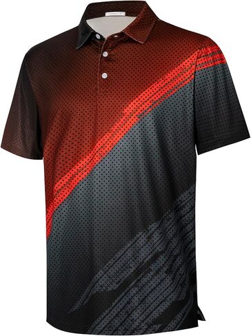 Mens Golf Polo Shirts Short Sleeve Moisture Wicking Dry Fit Performance Stretch Collared Golf Shirt for Men in Saudi Arabia