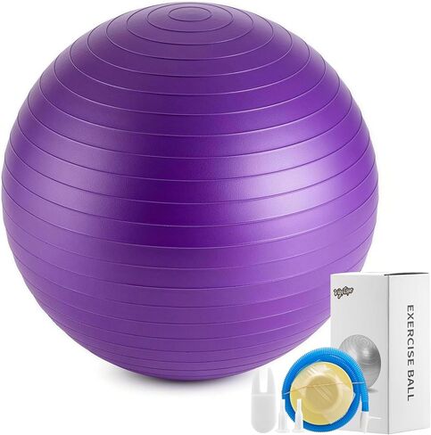 Exercise Ball – Puncture-Resistant Yoga Ball for Core Strength, for Core Strength Recovery, Balance & Stability Workouts, Multiple Sizes & Colors in Saudi Arabia