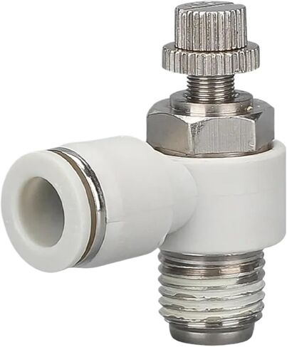SL 4 6 8 10 12 14 16 mm Tube M5 1/8" 1/4" 3/8" 1/2" BSPT Male Pneumatic Air Fitting Throttle Speed Regulate Valve Quick Push In(12MM_1/2") in Saudi Arabia