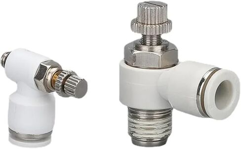 SL 4 6 8 10 12 14 16 mm Tube M5 1/8" 1/4" 3/8" 1/2" BSPT Male Pneumatic Air Fitting Throttle Speed Regulate Valve Quick Push In(12MM_1/2") in Saudi Arabia