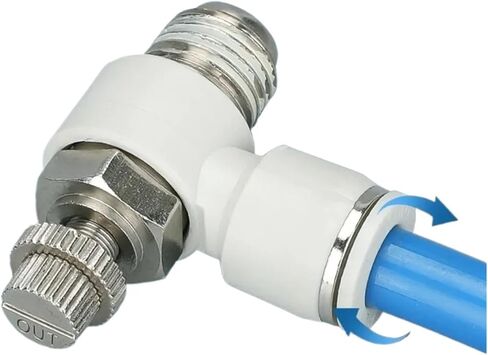 SL 4 6 8 10 12 14 16 mm Tube M5 1/8" 1/4" 3/8" 1/2" BSPT Male Pneumatic Air Fitting Throttle Speed Regulate Valve Quick Push In(12MM_1/2") in Saudi Arabia