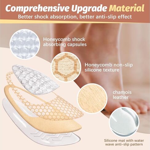 Metatarsal Pads for Women: Ball of Foot Cushions(2 Pairs) - Heel Inserts for Women - Anti Slip High Heel Comfort Pads All Day Pain Relief - One Size Fits Shoe Inserts in Saudi Arabia