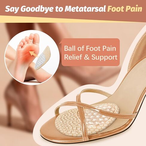 Metatarsal Pads for Women: Ball of Foot Cushions(2 Pairs) - Heel Inserts for Women - Anti Slip High Heel Comfort Pads All Day Pain Relief - One Size Fits Shoe Inserts in Saudi Arabia