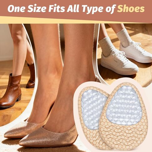 Metatarsal Pads for Women: Ball of Foot Cushions(2 Pairs) - Heel Inserts for Women - Anti Slip High Heel Comfort Pads All Day Pain Relief - One Size Fits Shoe Inserts in Saudi Arabia