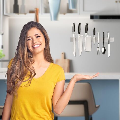 2 PCS Knife Magnetic Strip no Drilling (Refrigerator Applicable), 17 inch Magnetic Knife Holder for Wall, Premium Stainless Steel Magnetic Knife Bar, Used as Tool Holder, Knife Rack, and More in Saudi Arabia