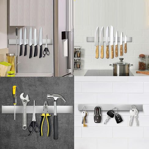 2 PCS Knife Magnetic Strip no Drilling (Refrigerator Applicable), 17 inch Magnetic Knife Holder for Wall, Premium Stainless Steel Magnetic Knife Bar, Used as Tool Holder, Knife Rack, and More in Saudi Arabia