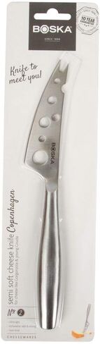 BOSKA Stainless Steel Cheese Knife - Copenhagen Nr.2 for All Types of Cheese - Multi-Functional Cheese Slicer - Handheld Slicer - Silver Non-Stick - Dishwasher Safe - for Kitchen Cooking in Kuwait