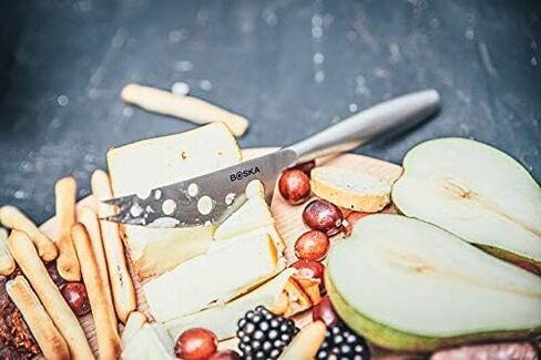 BOSKA Stainless Steel Cheese Knife - Copenhagen Nr.2 for All Types of Cheese - Multi-Functional Cheese Slicer - Handheld Slicer - Silver Non-Stick - Dishwasher Safe - for Kitchen Cooking in Kuwait