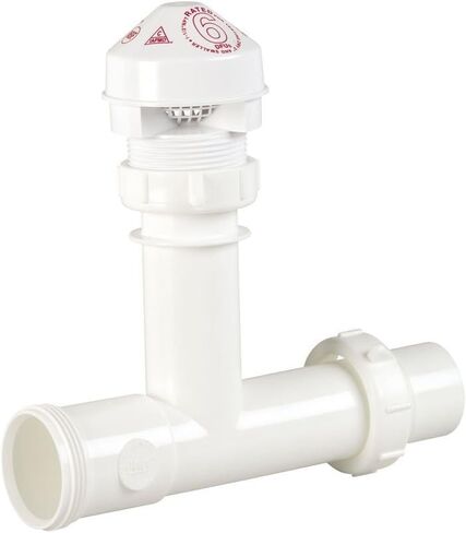 Oatey 39225 Air Admittance Valve with White Tubular Adapter Sure-Vent 1.5 in.20 Branch, 8 Stack DFU Capacity in Saudi Arabia