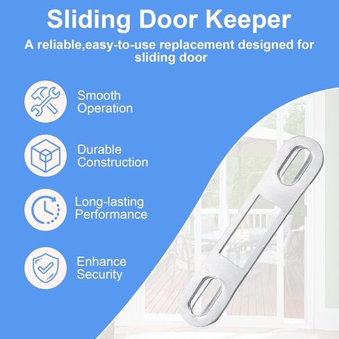 MP2097 Sliding Door Keeper for Prime-Line Door Frame,Zinc Plated Steel Mortise Latch Keeper for Sliding Patio Door Locking Hardware with Screws in Saudi Arabia