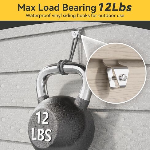 Cozcty Siding Hooks, 12 Pack Vinyl Siding Clips Hangers for Hanging Outdoor, Hold Up to 12 lbs, Aluminum No Hole Outdoor Wreath Hooks, Resuable Hanger Mount to Hang Holiday Decorations in Saudi Arabia