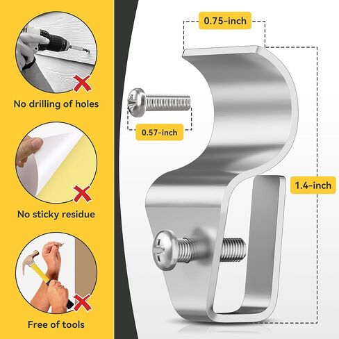 Cozcty Siding Hooks, 12 Pack Vinyl Siding Clips Hangers for Hanging Outdoor, Hold Up to 12 lbs, Aluminum No Hole Outdoor Wreath Hooks, Resuable Hanger Mount to Hang Holiday Decorations in Saudi Arabia