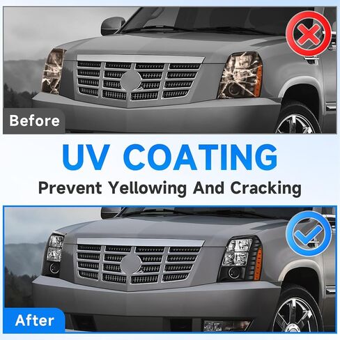 ELH Headlight Assembly Fit For 2007-2014 Cadillac Escalade W/o Ballast W/Bulb Driver And Passenger Side Chrome Housing Amber Reflector in Saudi Arabia
