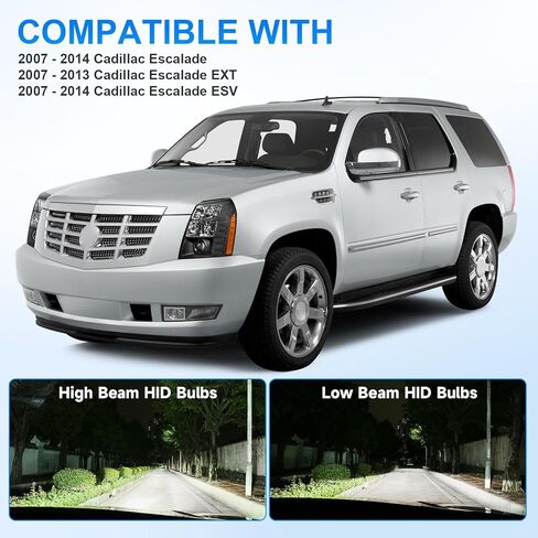 ELH Headlight Assembly Fit For 2007-2014 Cadillac Escalade W/o Ballast W/Bulb Driver And Passenger Side Chrome Housing Amber Reflector in Saudi Arabia