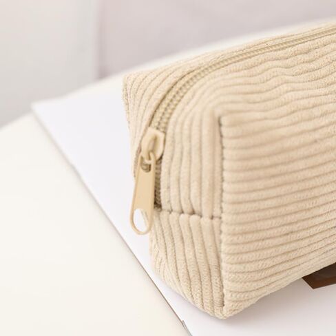 Shark Embroidery Corduroy Pencil Case, Cute Pen Bag with Zipper, Soft Stationery Organizer Pouch for School, Multi-Color Pouch in Saudi Arabia