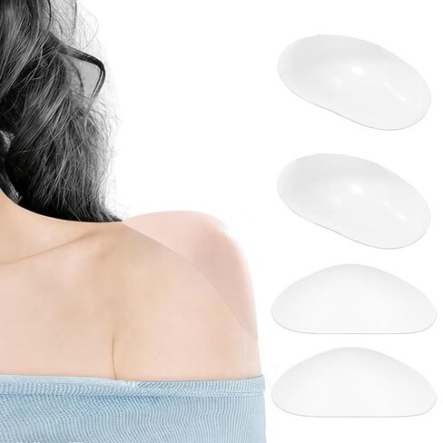 Shoulder Pads, 2 Pairs Invisible Silicone Shoulder Pads for Womens Clothing, Reusable Push-up Pad for Boost Comfort and Posture with Natural - Breathable Anti-Slip Enhancer for Dress & T-shirt & Sweater in Saudi Arabia