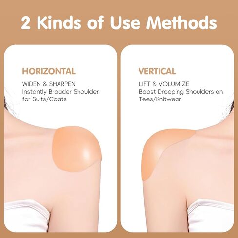 Shoulder Pads, 2 Pairs Invisible Silicone Shoulder Pads for Womens Clothing, Reusable Push-up Pad for Boost Comfort and Posture with Natural - Breathable Anti-Slip Enhancer for Dress & T-shirt & Sweater in Saudi Arabia