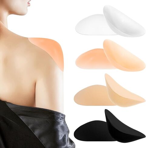 Shoulder Pads, 2 Pairs Invisible Silicone Shoulder Pads for Womens Clothing, Reusable Push-up Pad for Boost Comfort and Posture with Natural - Breathable Anti-Slip Enhancer for Dress & T-shirt & Sweater in Saudi Arabia