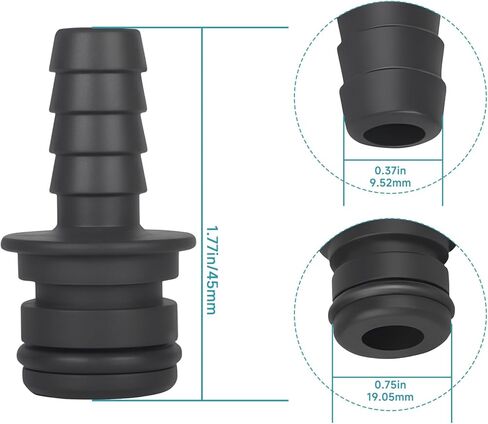 (4PCS) 20381-026 Quad Port Fittings for Quad Water System Pump 3/8" Hose Barb, Straight Connector, Compatible with Flojet Triplex, Quad, and G57 Series rv Water Pumps in Saudi Arabia