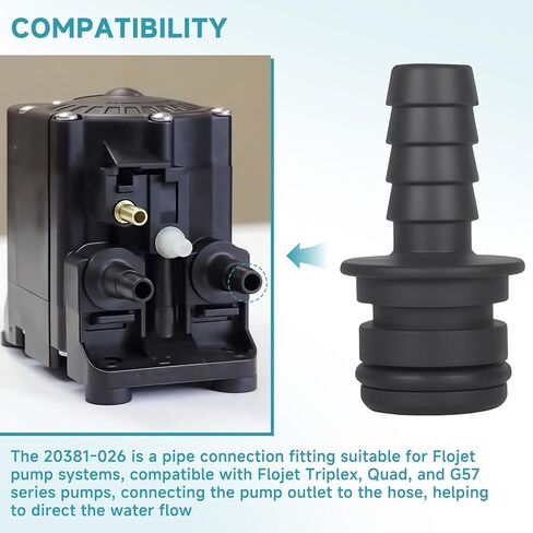 (4PCS) 20381-026 Quad Port Fittings for Quad Water System Pump 3/8" Hose Barb, Straight Connector, Compatible with Flojet Triplex, Quad, and G57 Series rv Water Pumps in Saudi Arabia