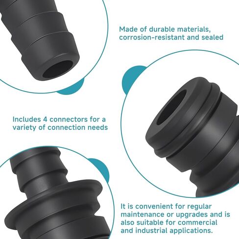 (4PCS) 20381-026 Quad Port Fittings for Quad Water System Pump 3/8" Hose Barb, Straight Connector, Compatible with Flojet Triplex, Quad, and G57 Series rv Water Pumps in Saudi Arabia