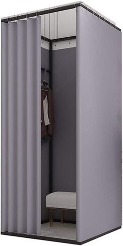Movable Square Dressing Room with Blackout Curtains and hooksSuitable for Fitting Rooms,officesandshopping malls Dressing Room(Silver,100X100X200CM) in Saudi Arabia