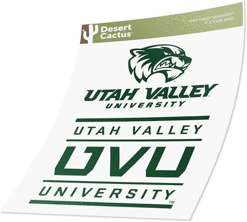 ملصق جامعة وادي يوتا صبار الصحراء UVU Wolverines ملصق حائط من الفينيل‏ للكمبيوتر المحمول زجاجة مياه للسيارة ورقة قصاصات (مجموعة 4 بوصة V1) in Saudi Arabia