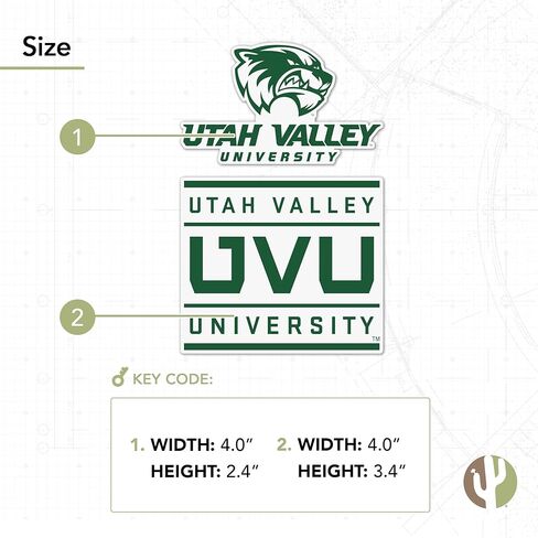 ملصق جامعة وادي يوتا صبار الصحراء UVU Wolverines ملصق حائط من الفينيل‏ للكمبيوتر المحمول زجاجة مياه للسيارة ورقة قصاصات (مجموعة 4 بوصة V1) in Saudi Arabia