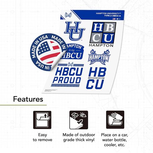 Desert Cactus Hampton University Sticker Virginia Pirates Sticker Vinyl Decals Laptop Water Bottle Car Scrapbook (T2 HBCU-A) in Saudi Arabia