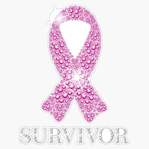Breast Cancer Survivor Pink Ribbon National Cancer Survivor Sticker Vinyl Decal Car Laptop Wall Window Bumper Sticker 5" in Saudi Arabia