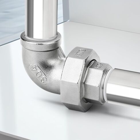 TAISHER 2PCS 304 Stainless Steel 90 Degree Elbow Union, 3/4" NPT Female x 3/4" NPT Male Cast Pipe Fitting in Saudi Arabia
